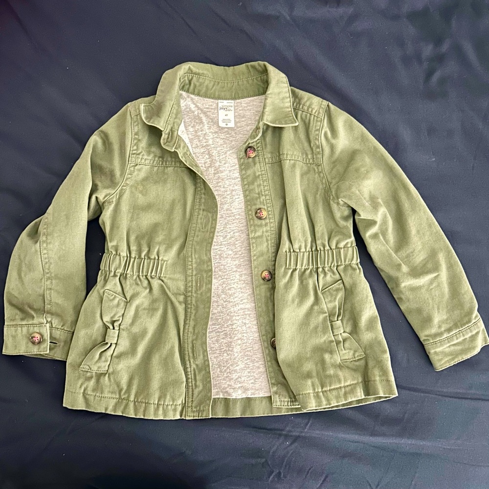 Carter's Twill Lined Button-Up Jacket - Army Green, Size 4T
